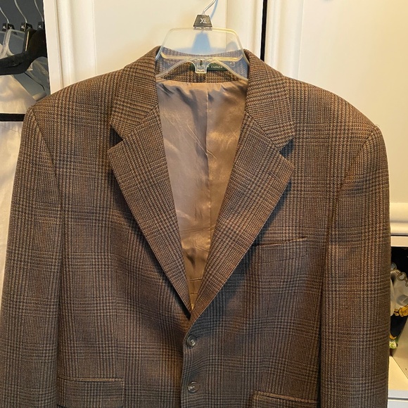 Lauren Ralph Lauren Mens Preppy Houndstooth Wool Blazer Size 42R Office Academia - Picture 7 of 8